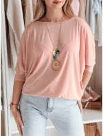 Dámská máslová halenka oversize s přívěskem powder pink Dstreet model 21985621 - FashionStreet