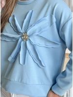 Dámská oversize mikina s květinami modrá Dstreet model 21986558 - FashionStreet