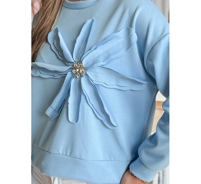 Dámská oversize mikina s květinami modrá Dstreet model 21986558 - FashionStreet