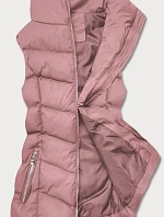 Ružová páperová dámska vesta (5M719-46)