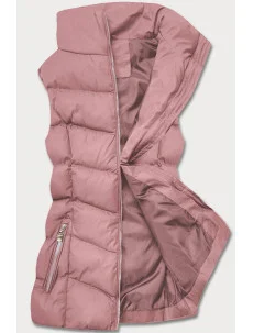 Ružová páperová dámska vesta (5M719-46)