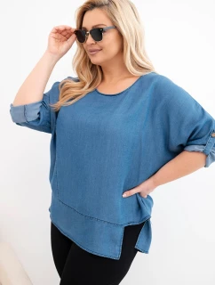 Dámská blůza Plus Size z s asymetrickým lemem model 21886525 - K-Fashion
