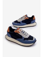 Męskie Sneakersy Memory Foam System Big Star NN174356 Granatowe