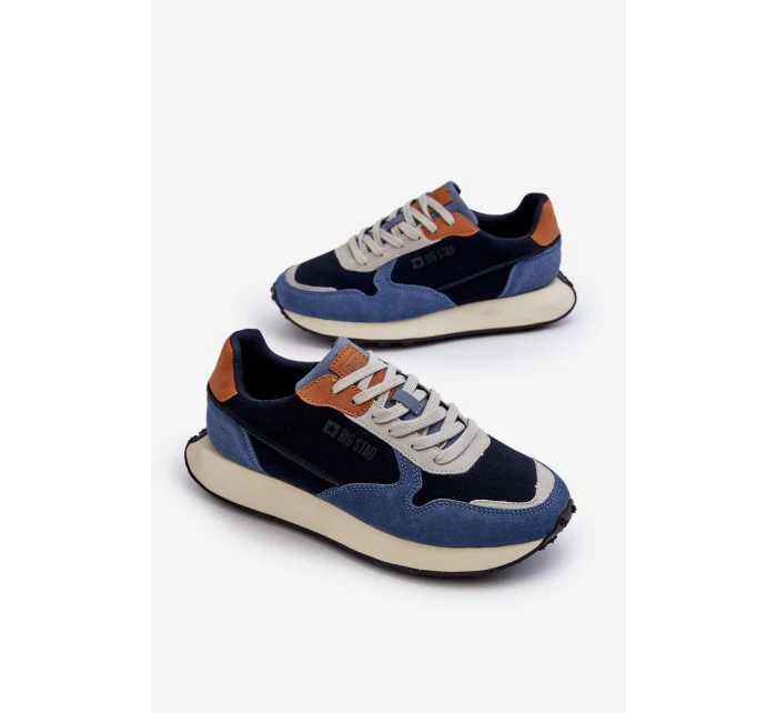 Męskie Sneakersy Memory Foam System Big Star NN174356 Granatowe