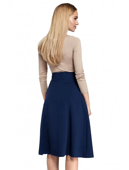 model 18002382 Dámská midi sukně tmavě modrá - Moe model 18002382 Dámská midi sukně tmavě modrá - Moe