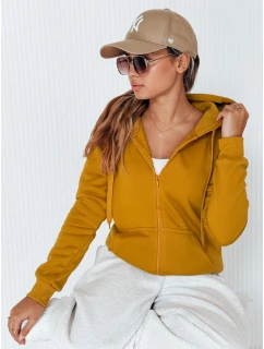 Dámska mikina s kapucňou na zips camel BY0227