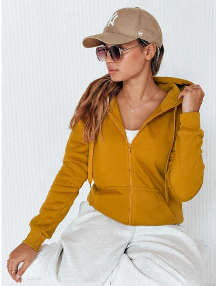 Dámska mikina s kapucňou na zips camel BY0227