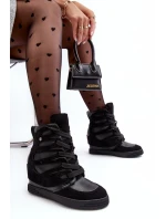 Kožené Boty Na Podpatku Černé model 21635445 - Boto Kožené Boty Na Podpatku Černé model 21635445 - Boto