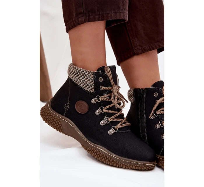 Ocieplane Botki Trapery Damskie Czarne Zenaya Ocieplane Botki Trapery Damskie Czarne Zenaya