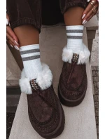 Śniegowce Damskie Z Futerkiem Na Platformie Czekoladowe Rosmira Śniegowce Damskie Z Futerkiem Na Platformie Czekoladowe Rosmira