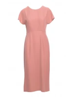 S398 Šaty v tvare ceruzky s bočným rozparkom - ružové