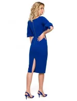 Dámské zavinovací šaty s rukávy královská modř model 21185924 - Makover Dámské zavinovací šaty s rukávy královská modř model 21185924 - Makover