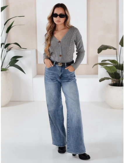 Dámsky sveter MELANIA light grey FashionStreet MY1654