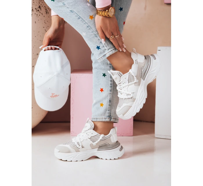 Dámské tenisky na vysoké platformě beige Dstreet model 21985217 - FashionStreet