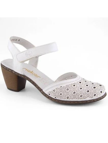 Pohodlné kožené sandále Rieker W RKR650 white Pohodlné kožené sandále Rieker W RKR650 white