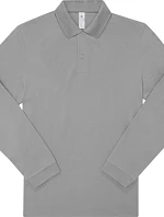 B&C My Polo 180 LSL Piqué – polokošeľa s dlhým rukávom 01.U425 športovo sivá