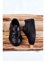 Dětské kožené tenisky na suchý zip BIG STAR model 21594834 Černá - Big Star Shoes Dětské kožené tenisky na suchý zip BIG STAR model 21594834 Černá - Big Star Shoes