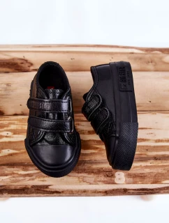 Dětské kožené tenisky na suchý zip BIG STAR model 21594834 Černá - Big Star Shoes