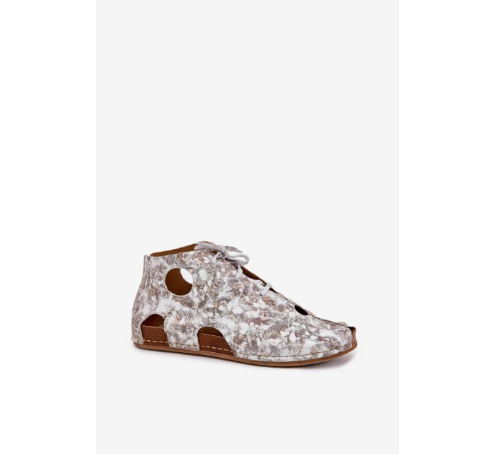 Vzorované Kožené Kotníkové Boty model 21693680 - Maciejka