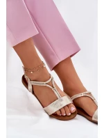 Dámské Plné Sandály S Pásky model 21698276 Zlaté - S.Barski