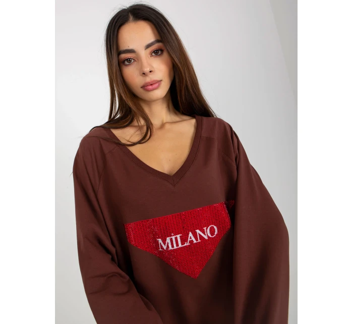 Mikina VI BL 3113.73P tmavo hnedá