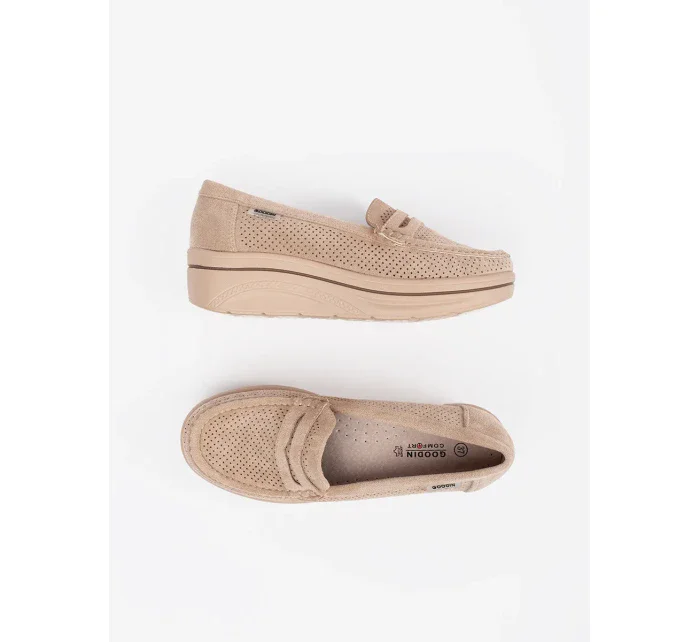 Krásne dámske hnedé mokasíny na platforme Krásne dámske hnedé mokasíny na platforme