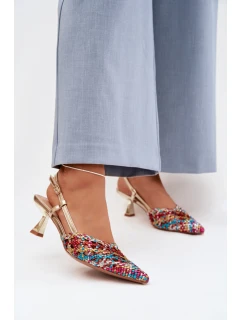 Sandále na podpätku model 225222 Vykročte štýlovo