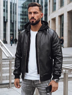 Pánska bunda s kapucňou, čierna, FashionStreet TX4716
