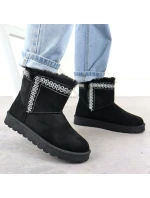 Dámske semišové snehové topánky čierne Potocki 06303