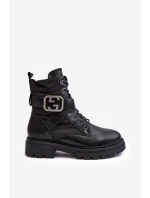 Kožené Černé Botky Workery S model 21632510 - Boto
