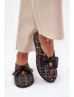 Skórzane Baleriny Z Kokardą Laura Messi 2921 Czarne Skórzane Baleriny Z Kokardą Laura Messi 2921 Czarne