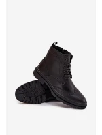 Kožené pánské kotníčkové boty Lee Cooper LCJ-25-33-3961 Černé