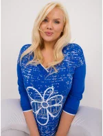 Bluzka RV BZ model 19920672 kobaltowy - FPrice Bluzka RV BZ model 19920672 kobaltowy - FPrice