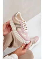 Dámske tenisky s pleteným vzorom na platforme viacfarebné Lesida