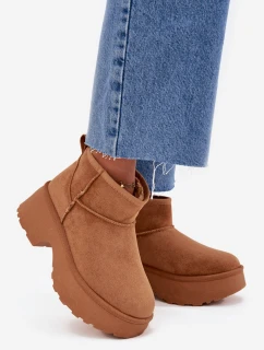 Dámske nízke snežnice Mavelle s kožušinou - ťavia