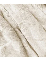 Teplá dámska zimná obojstranná bunda béžová (w610)