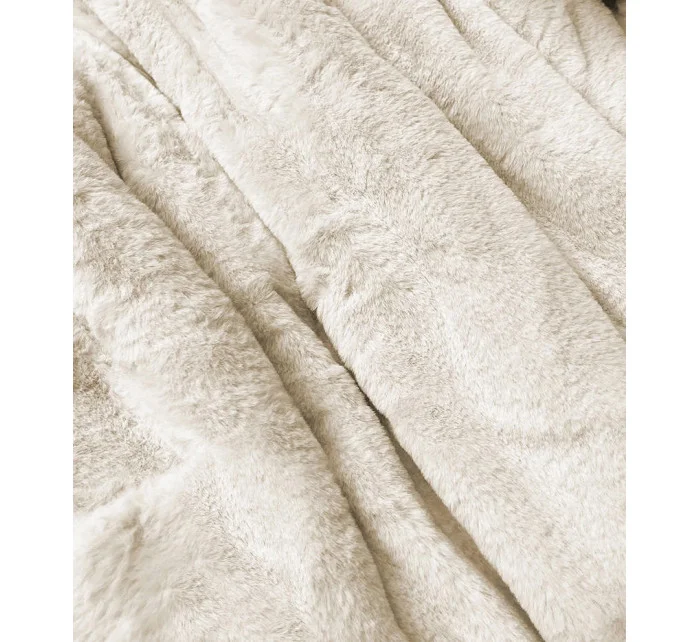 Teplá dámska zimná obojstranná bunda béžová (w610)