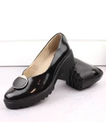 Dámske lakované poltopánky so zdobením Filippo DP4569