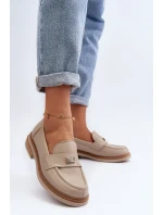 model 21648148 Dámské kožené mokasíny béžové - Zazoo