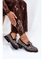 Kožené Lakované Mokasíny Leopard model 21691286 Černé - VINCEZA