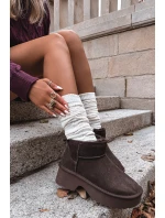 Dámské sněhule z pravé kůže vyhřívané kožíškem hnědé model 21714790 - Boto Dámské sněhule z pravé kůže vyhřívané kožíškem hnědé model 21714790 - Boto