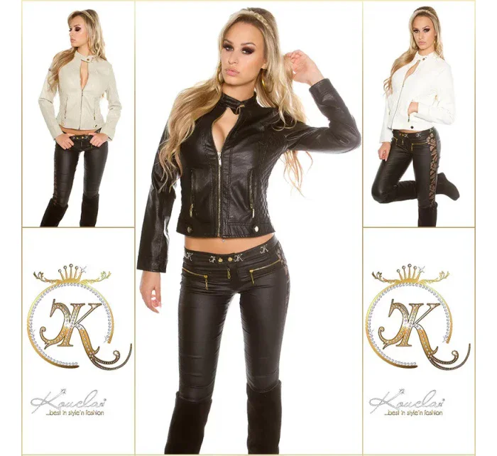 Sexi motorkárska bunda VK2 cream - Koucla