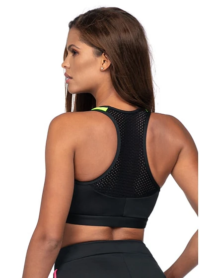 Dámská sportovní podprsenka TOP Reviver model 22011569 Černá mix - Lorin Dámská sportovní podprsenka TOP Reviver model 22011569 Černá mix - Lorin