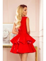Dámské šaty s krajkou model 22018571 červené - numoco