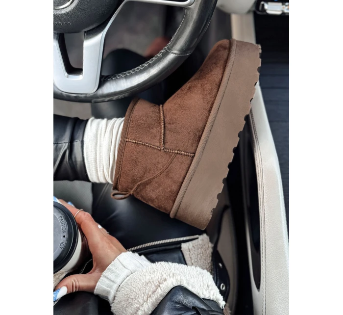 Dámske snežnice na platforme hnedé ALPIKA FashionStreet ZY0563