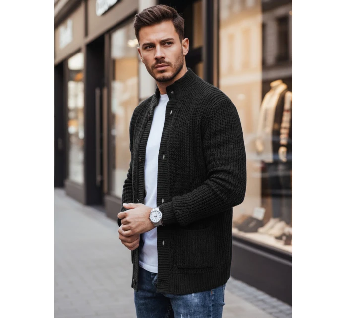 Pánsky sveter čierny FashionStreet WX2347