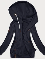 Dámska hladká mikina bez gombíkov tmavomodrá (2311)