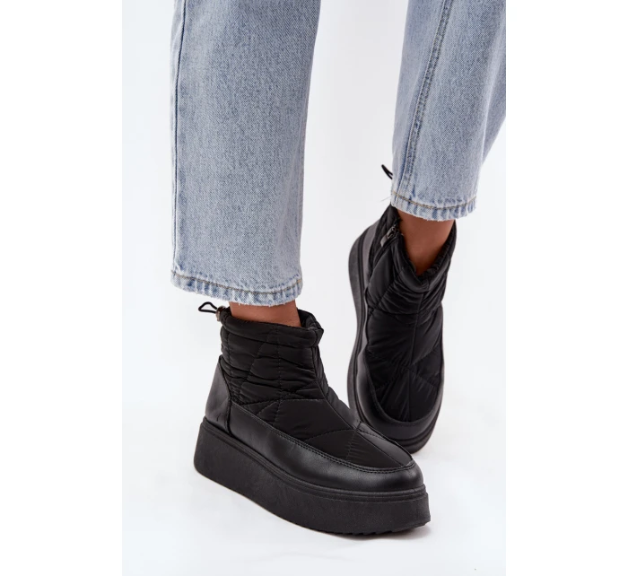 Dámské zimní boty na platformě vyhřívané kožešinkou černé Tahlira Dámské zimní boty na platformě vyhřívané kožešinkou černé Tahlira