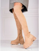 Jedinečné hnedé dámske topánky na širokom podpätku Jedinečné hnedé dámske topánky na širokom podpätku