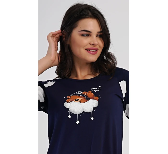 Dámske domáce šaty s trojštvrťovými rukávmi Medveď na obláčiku Dámske domáce šaty s trojštvrťovými rukávmi Medveď na obláčiku